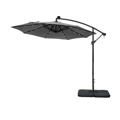 10 Ft. Solar Power Lighted Patio Umbrella with Base Stand