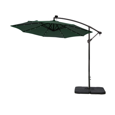 10 Ft. Solar Power Lighted Patio Umbrella with Base Stand