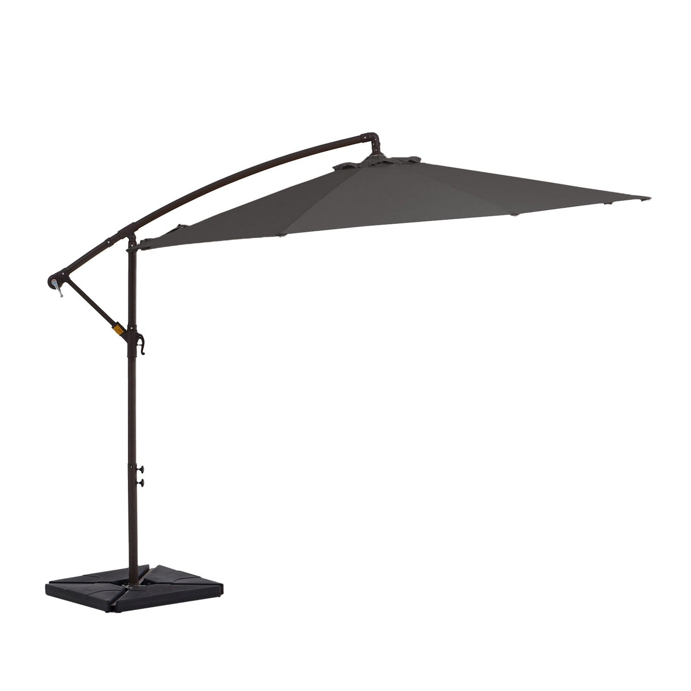 10 ft Steel Crank-lift Cantilever Umbrella With Weighted Base