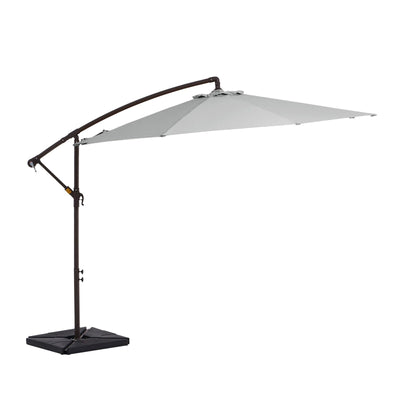 10 ft Steel Crank-lift Cantilever Umbrella With Weighted Base