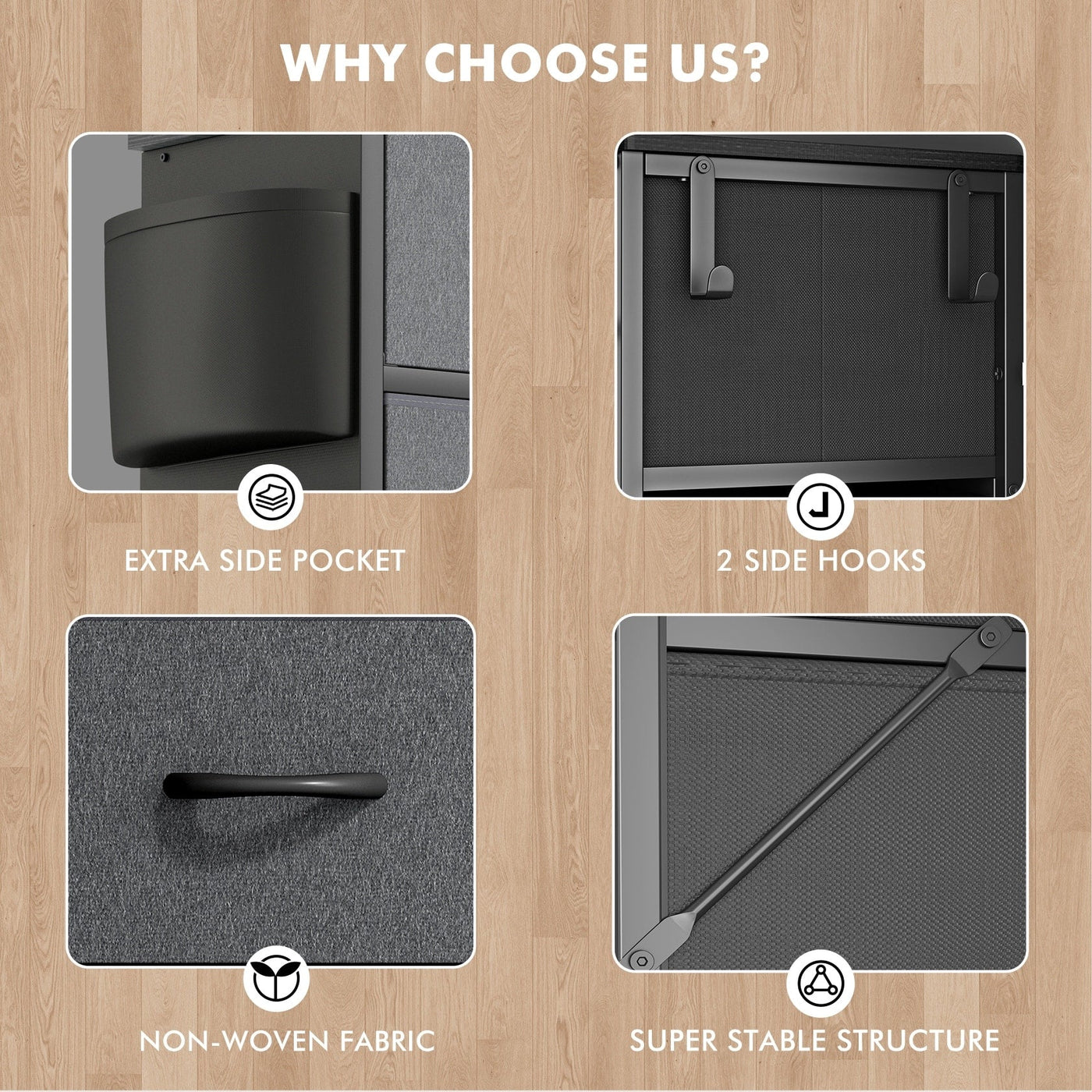 12 Drawer Dresser Fabric Tall Dressers for Bedroom Chest of Drawers