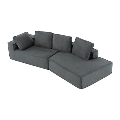 125 Stylish Chaise Lounge Modern Indoor Lounge Sofa Sleeper Sofa with Clean Lines for Living Room, Beige