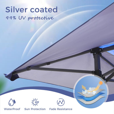 13' x 13' Outdoor Canopy Patio Gazebo Reinforced garden Pop-up Canopy Tentwith Elegant Corner Curtain - 13x13ft