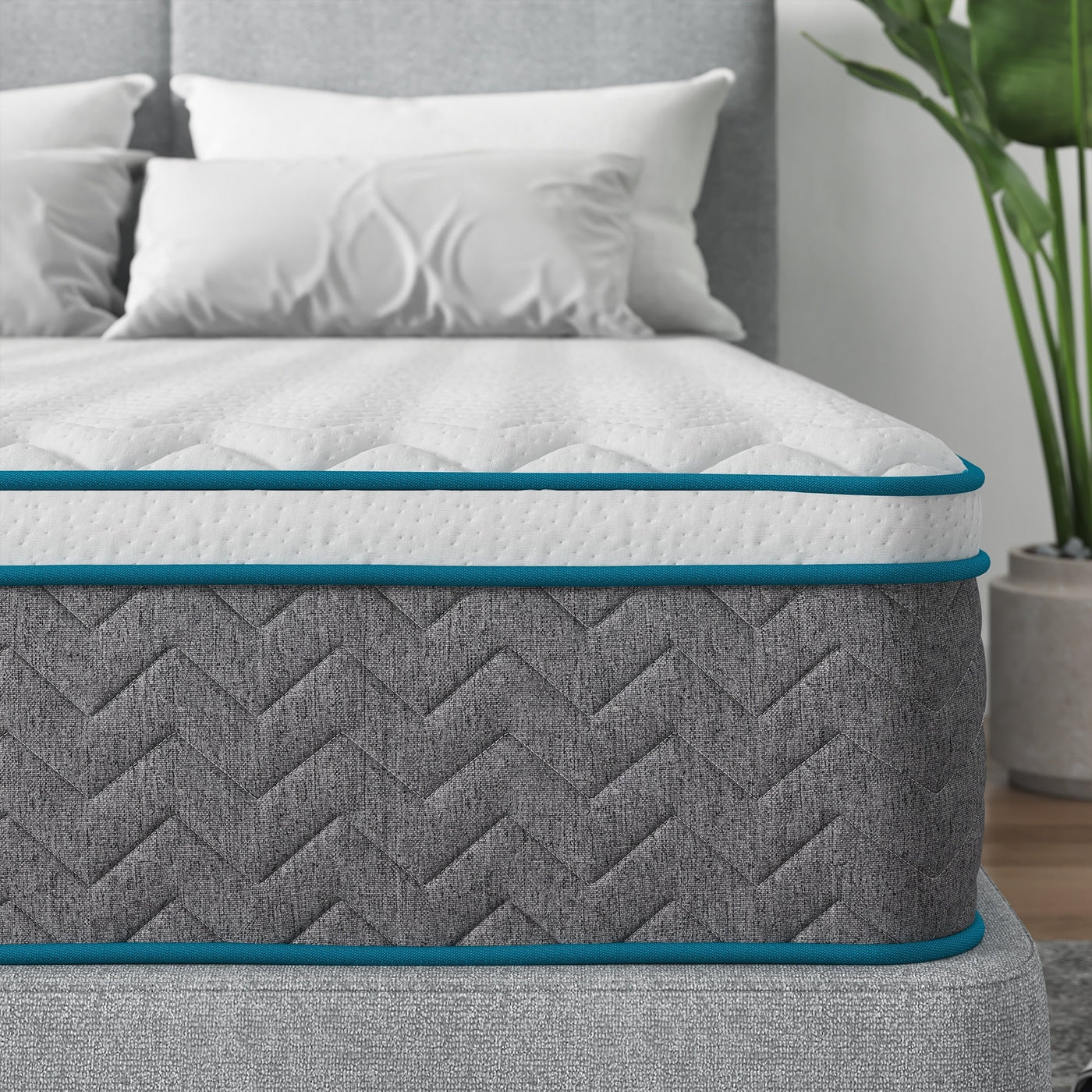 14 Inches Mattress, Memory Foam and Pocketed Spring Hybrid Mattress,Medium Firmness Mattress,Queen and King Size Optional