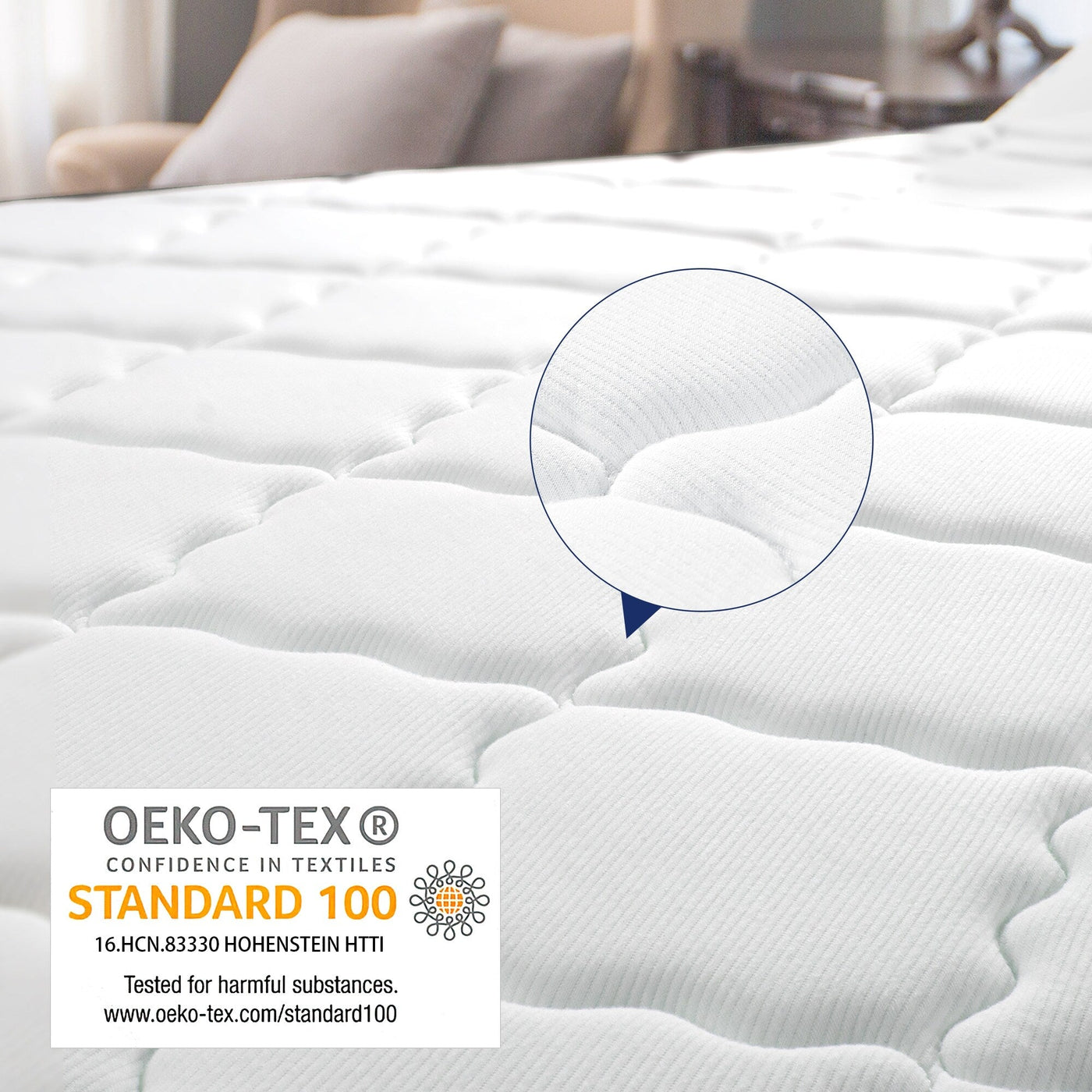 14 Inches Mattress, Memory Foam and Pocketed Spring Hybrid Mattress,Medium Firmness Mattress,Queen and King Size Optional