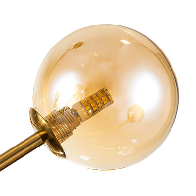 15-Light Modern Linear Sputnik Kitchen Island Light Branch Cluster Glass Globe Bubble Chandelier