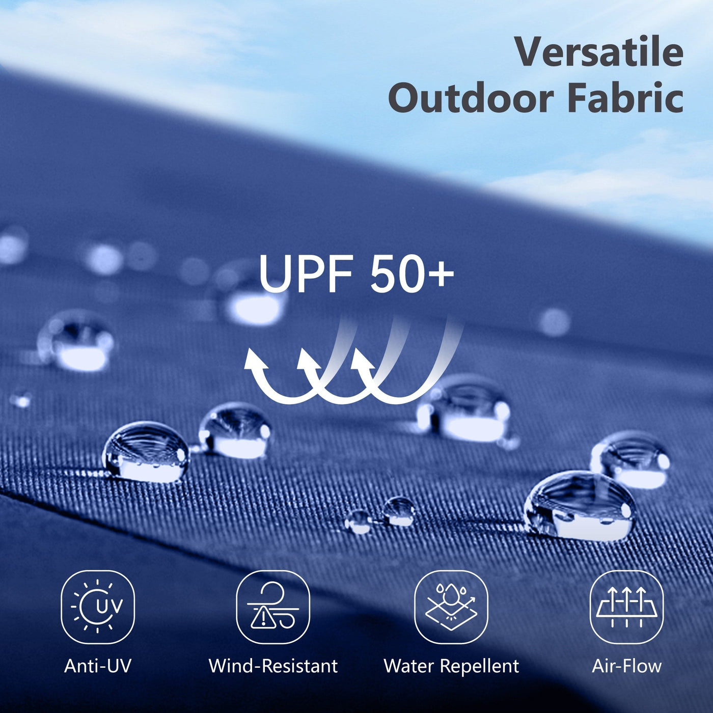 MAISON ARTS 15-foot Rectangular Crank Double-sided Outdoor Market Umbrella Solar LED Lighted Patio Umbrella with Base Included