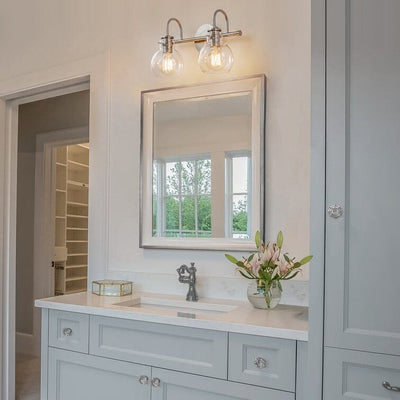 2/3 Light Bathroom Vanity Light Wall Sconce with Glass Shade