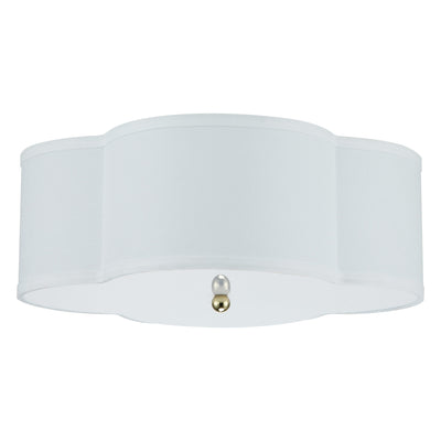 2-Light White Linen Flush Mount with Acrylic diffuser