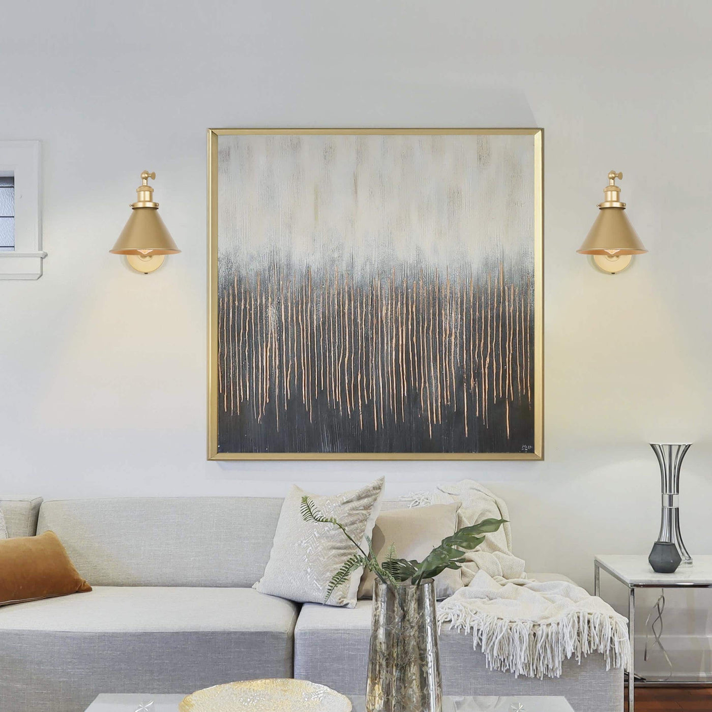 2 Set Modern Swing Arm Lights Adjustable Plug-in Hardwired Wall Sconces