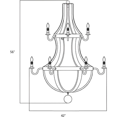 12 Light French Country Style Two Tier Wine Barrel Chandelier