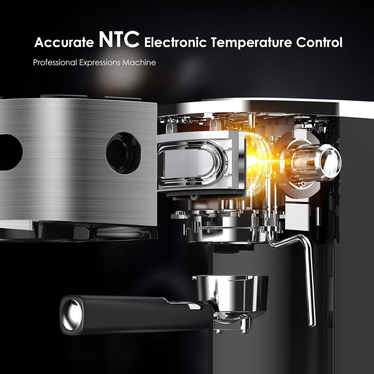 20 Bar Espresso Maker with Milk Frother Steam Wand, Cappuccino and Latte Machine for Household, Coffee Lovers Gift