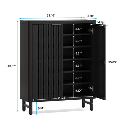 24 Pairs Shoe Storage Cabinet with Door for Entryway Living Room