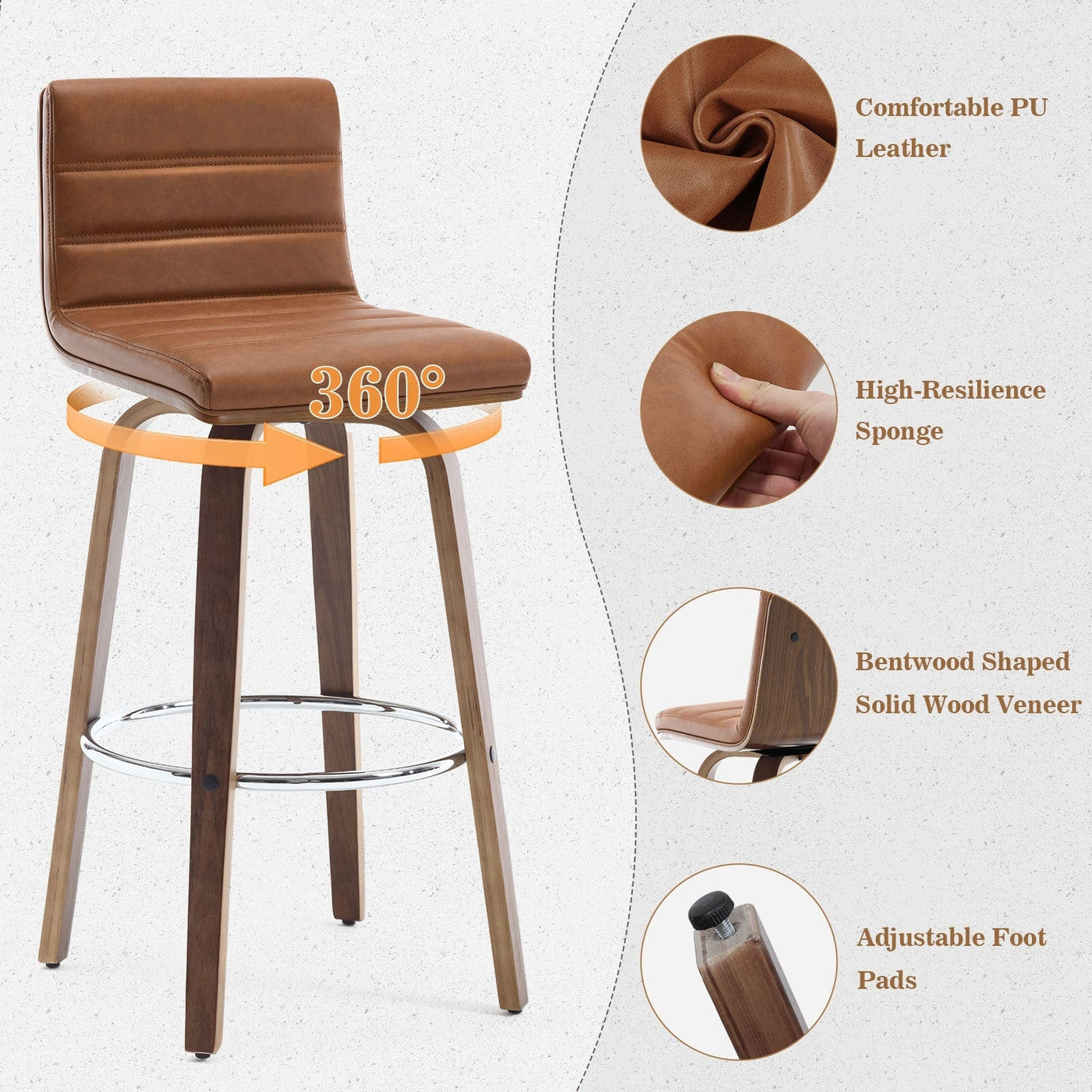 26/29 Faux Leather Swivel Bar/Counter Stools, Set of 2/3