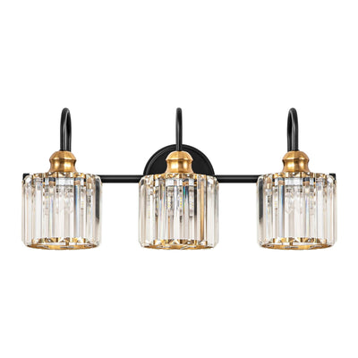 3/4-Light Modern Glam Linear Dimmable Crystal Bathroom Vanity Lights Over Mirror