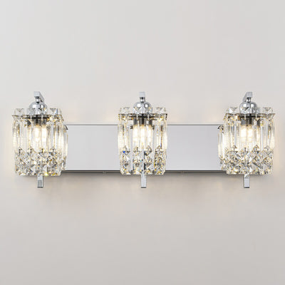 3-Light Modern Glam Bathroom Vanity Lights Crystal Wall Sconce Light for Mirror