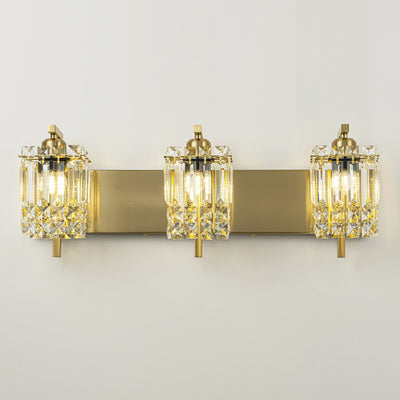 3-Light Modern Glam Bathroom Vanity Lights Crystal Wall Sconce Light for Mirror