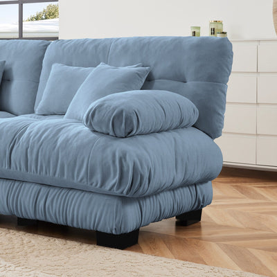 3-Seat Modular Sectional Sofa Deep Seat Couch L Shaped Cloud Couch with Convertible Ottoman for Living Room