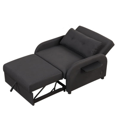 3-in-1 Pull-Out Sofa Sleeper with Collapsible Wing Table & USB Ports by Harper&Bright Designs