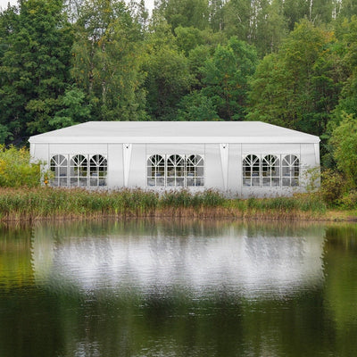 30x10FT Pop-up Oxford Cloth With 8 Sandbags and 8 Sidewalls With Tugboat Bag Canopy Gazebo - 30x10x8.8FT(WDH)