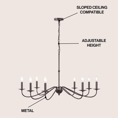 34.75 6-Light Iron LED Chandelier, by JONATHAN Y