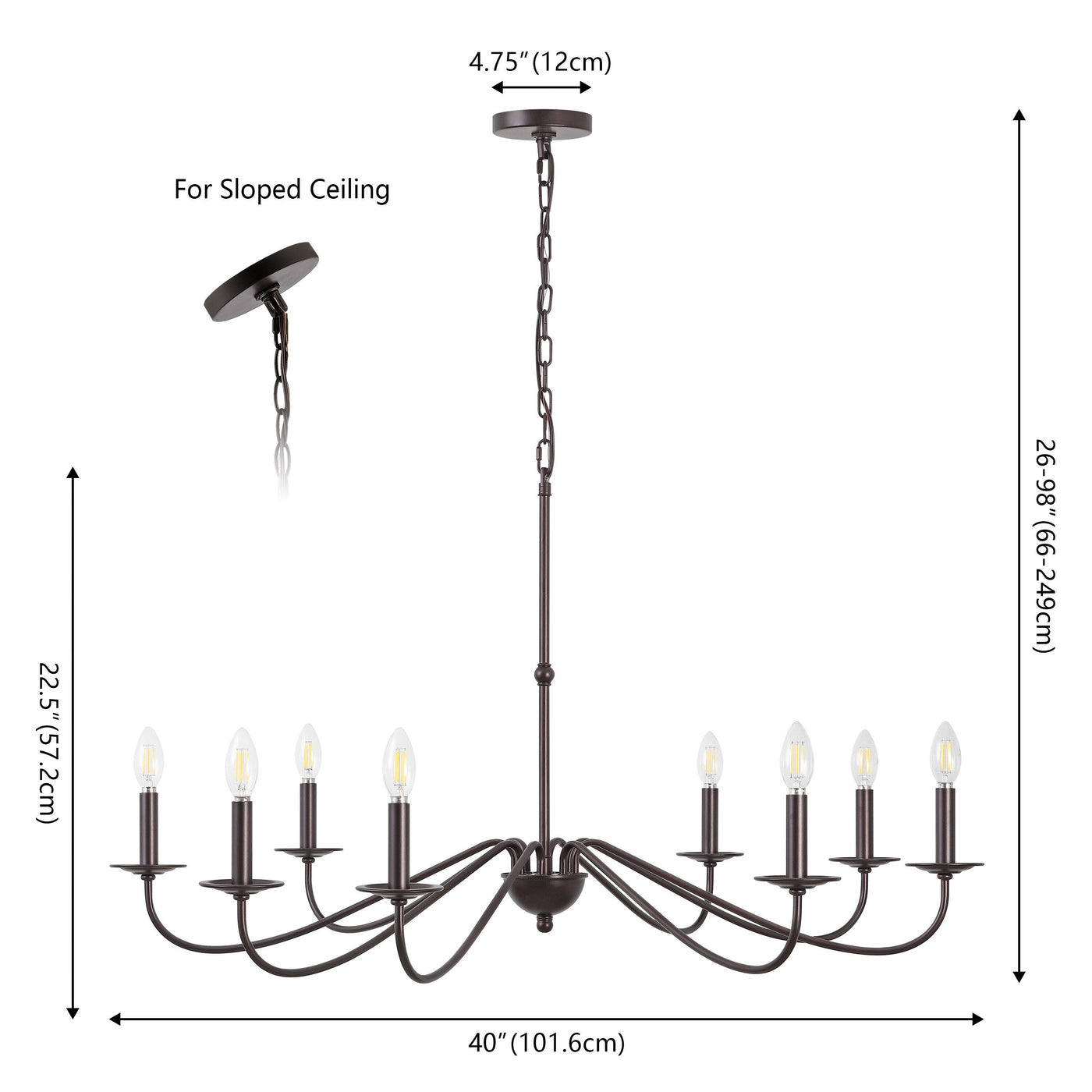 34.75 6-Light Iron LED Chandelier, by JONATHAN Y