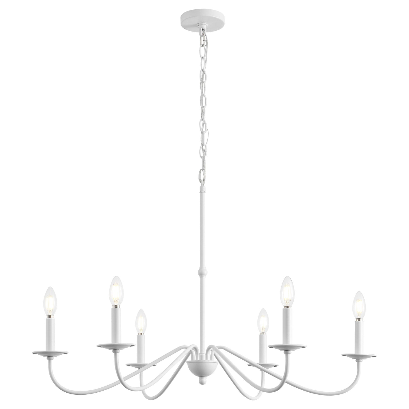 34.75 6-Light Iron LED Chandelier, by JONATHAN Y