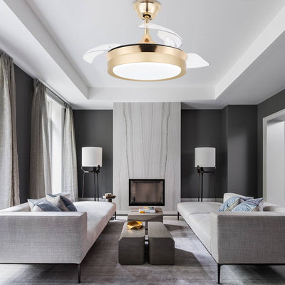 Bella Depot 36 Modern Retractable Ceiling Fan with Led Light, 6-Speed Reversible Blades with Remote