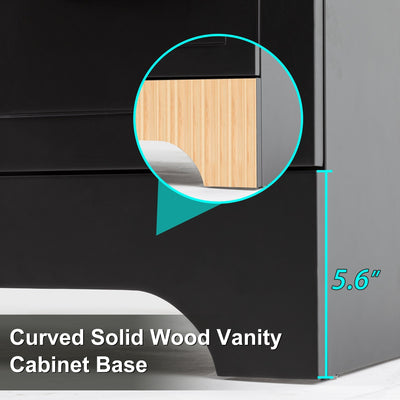 Wavy Line 30/36/48 Bathroom Vanity Set with Sink & Faucet