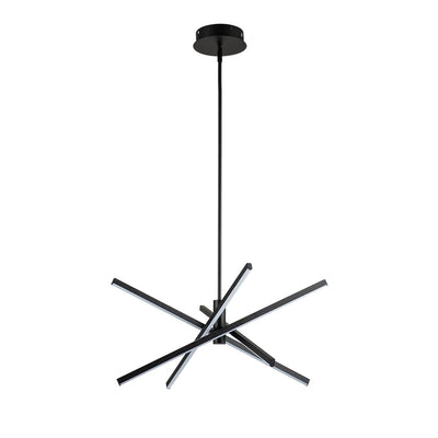 Black/ Gold Modern Aluminum LED Chandelier Linear Sputnik Ceiling Pendant Light for Living/ Dining Room/ Kitchen