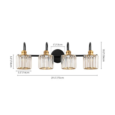 Chrome/ Black/ Gold Modern Over Mirror Crystal Bathroom Restroom Wall Lighting Fixtures Bath Lights Vanity Light