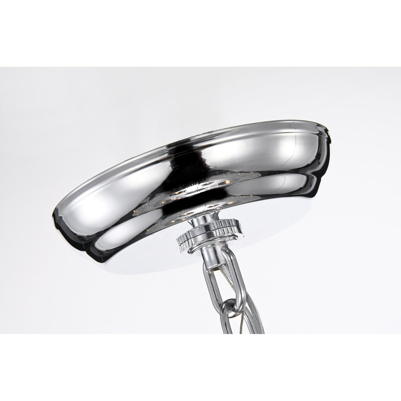 Round Beaded Drum Chandelier with Hanging Crystals