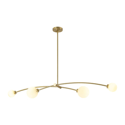 4-Light Modern Gold Simple Linear Sputnik Pendant Island Light/ Dining Room Light - 51.18 in. W x 11.02 in. D x 5.91 in. H
