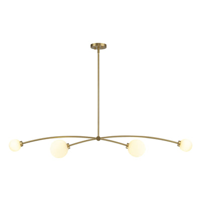 4-Light Modern Gold Simple Linear Sputnik Pendant Island Light/ Dining Room Light - 51.18 in. W x 11.02 in. D x 5.91 in. H