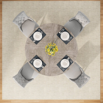 47 Round Dining Table for 4, Farmhouse Kitchen Table Small Dinner Table Wood Kitchen Table for Dining Room Living Room