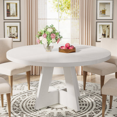 47 Round Dining Table for 4, Farmhouse Kitchen Table Small Dinner Table Wood Kitchen Table for Dining Room Living Room