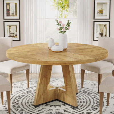 47 Round Dining Table for 4, Farmhouse Kitchen Table Small Dinner Table Wood Kitchen Table for Dining Room Living Room