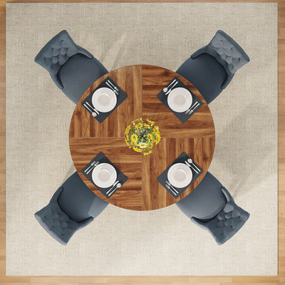 47 Round Dining Table for 4, Farmhouse Kitchen Table Small Dinner Table Wood Kitchen Table for Dining Room Living Room