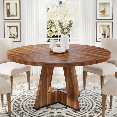 47 Round Dining Table for 4, Farmhouse Kitchen Table Small Dinner Table Wood Kitchen Table for Dining Room Living Room