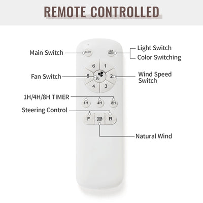 48 and 52 Integrated LED Ceiling Fan with Light and Remote, Reversible DC Motor