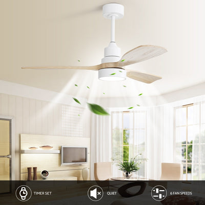 48 and 52 Integrated LED Ceiling Fan with Light and Remote, Reversible DC Motor
