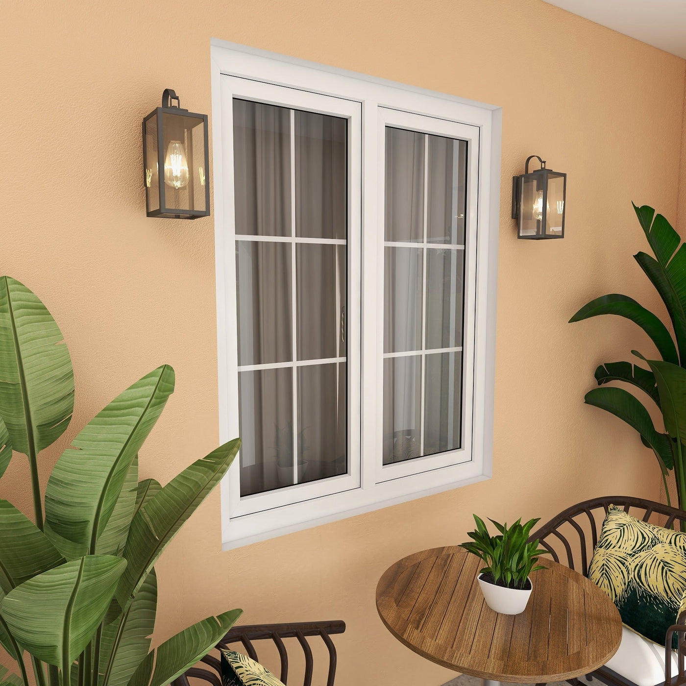 4PK-1 Light Outdoor Matte Black Wall Sconce Lantern - 5x6.7x13.78