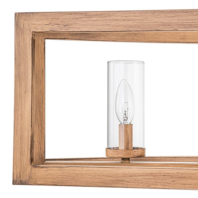 5-Light Mid-Century Modern Industrial Linear Kitchen Island Pendant Vintage Rectangle Glass Chandelier