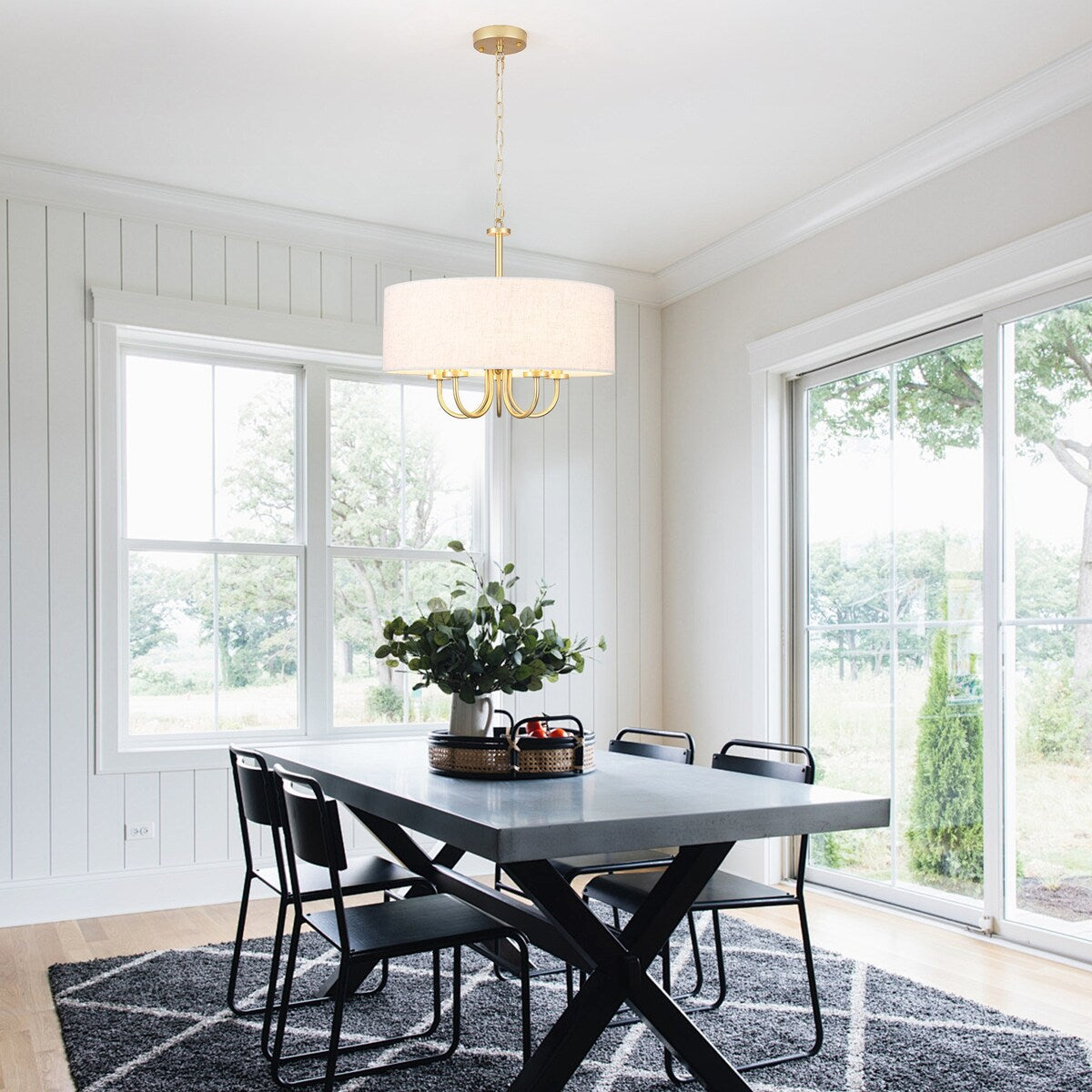 5-Light Modern Semi Flush Mount Ceiling Light for Dining Room Bedrooms Living Room - N/A