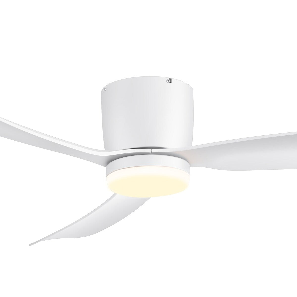 52 Inch Black/White Flush Mount LED Ceiling Fan with Lights Remote(3-Blade)