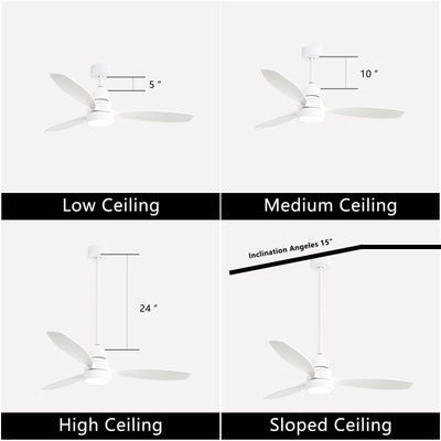 48 and 52 Integrated LED Ceiling Fan with Light and Remote, Reversible DC Motor
