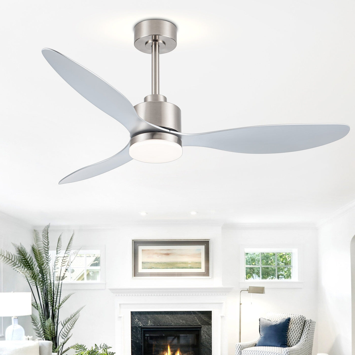 52 Inch LED Ceiling Fan with Lights Remote(3-Blade)