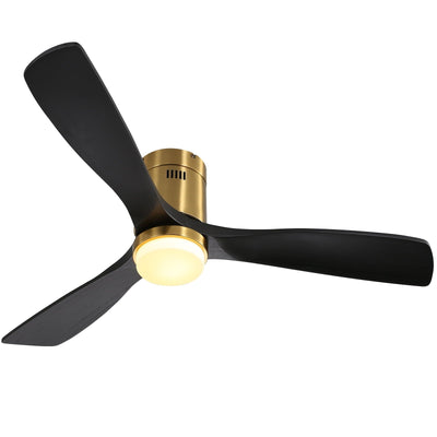 Sofucor 52 Inch Flush Mount Ceiling Fan with Remote, Reversible Motor,Integrated Light Optional