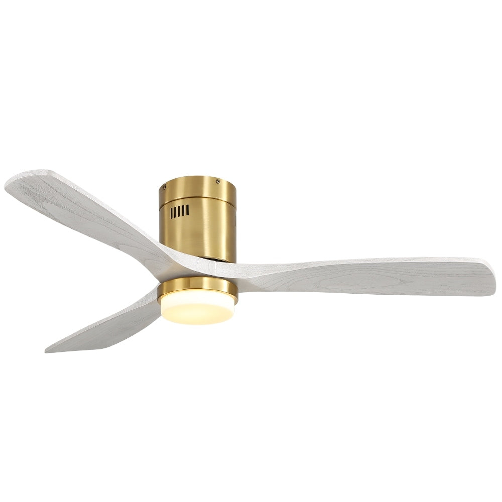 Sofucor 52 Inch Flush Mount Ceiling Fan with Remote, Reversible Motor,Integrated Light Optional