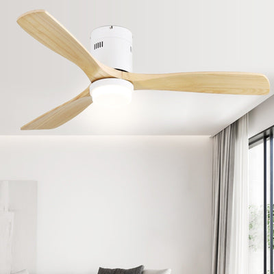 Sofucor 52 Inch Flush Mount Ceiling Fan with Remote, Reversible Motor,Integrated Light Optional